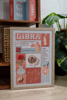 Puzzle Libra enmarcado en marco de roble - puzzle zodiacal para enmarcar lluquiiiiii